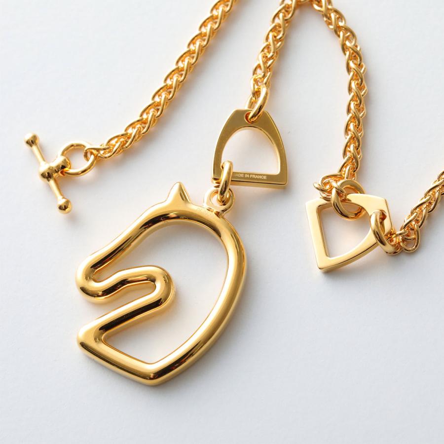 HERMES エルメス ネックレス トネール PM Tonnerre H100116F レディース メンズ ペンダント 馬モチーフ GD金具 アクセサリーの画像