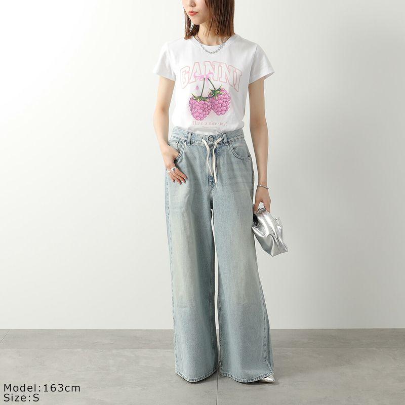 GANNI（ガニー） Tシャツ Baby Fit T-shirt Raspberry A1050185 11026