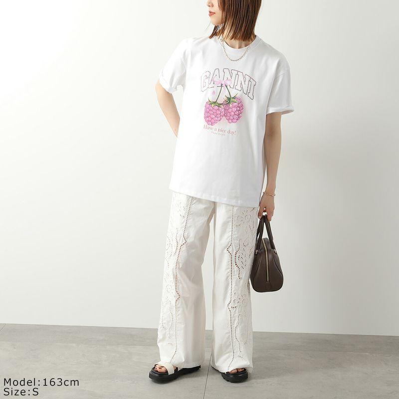 GANNI（ガニー） Tシャツ Heavy Cotton Jersey Raspberry A1050140