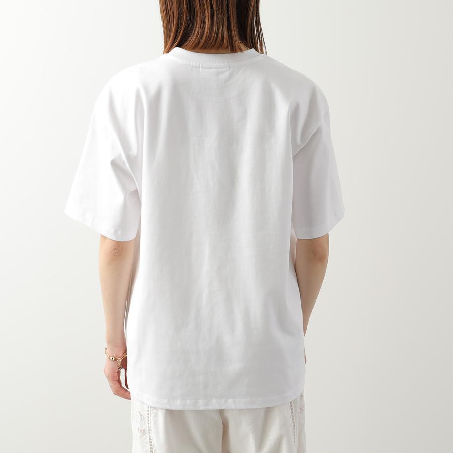 GANNI ガニー Tシャツ Heavy Cotton Jersey Raspberry A1050140 11038 レディース ロゴ コットン ラインストーン 半袖 クルーネック 151/Bright-Whiteの画像