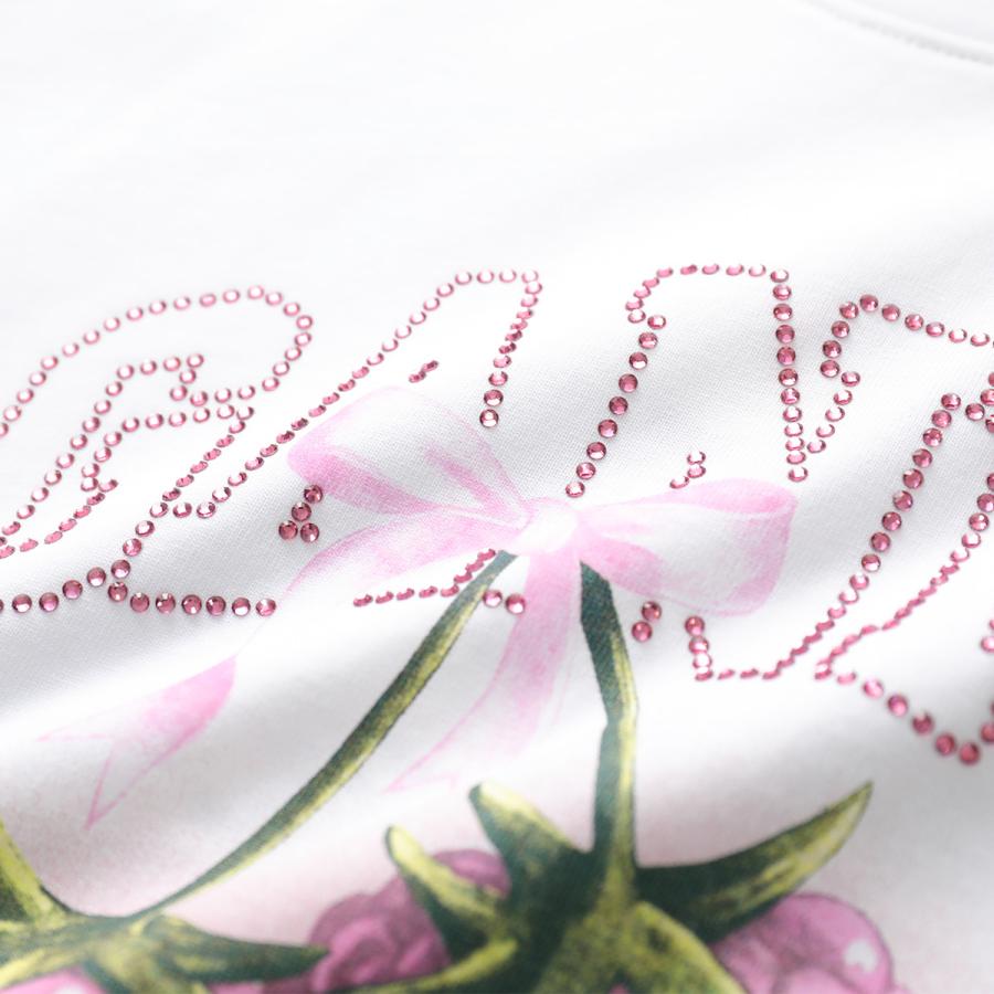 GANNI ガニー Tシャツ Heavy Cotton Jersey Raspberry A1050140 11038 レディース ロゴ コットン ラインストーン 半袖 クルーネック 151/Bright-Whiteの画像