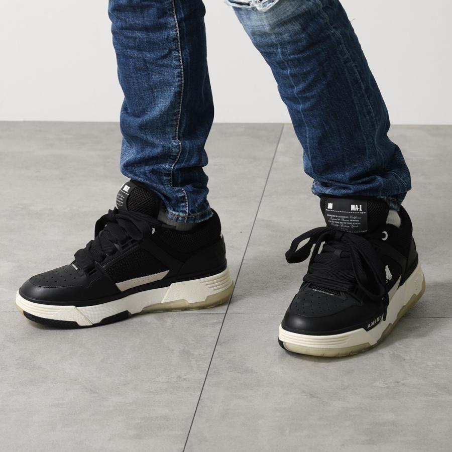 AMIRI アミリ スニーカー MA-1 AMFOSR1097 メンズ ロゴ ローカット チャンキーラバーソール レザー メッシュ  4cm シューズ 靴の画像