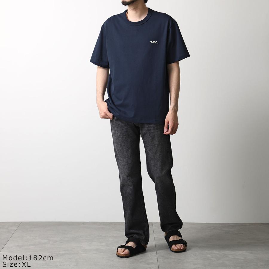 APC A.P.C. アーペーセー 半袖 Tシャツ COHBQ H26391 メンズ カットソー コットン ロゴT ちびロゴT フロッキープリント クルーネックの画像
