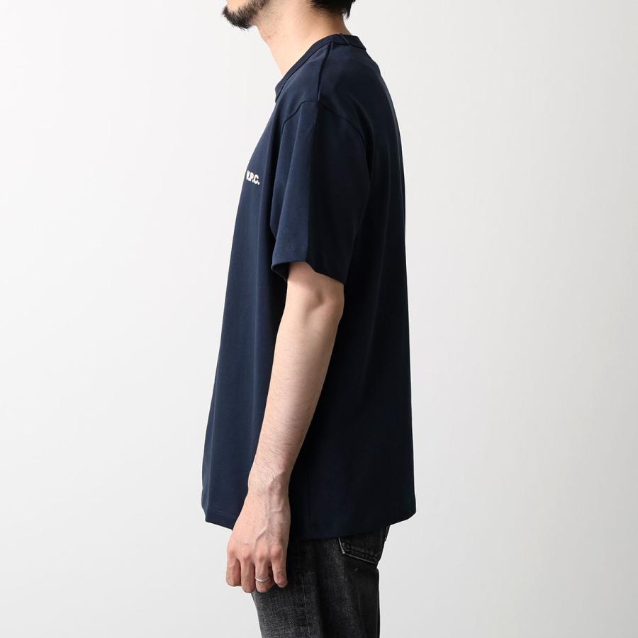 APC A.P.C. アーペーセー 半袖 Tシャツ COHBQ H26391 メンズ カットソー コットン ロゴT ちびロゴT フロッキープリント クルーネックの画像