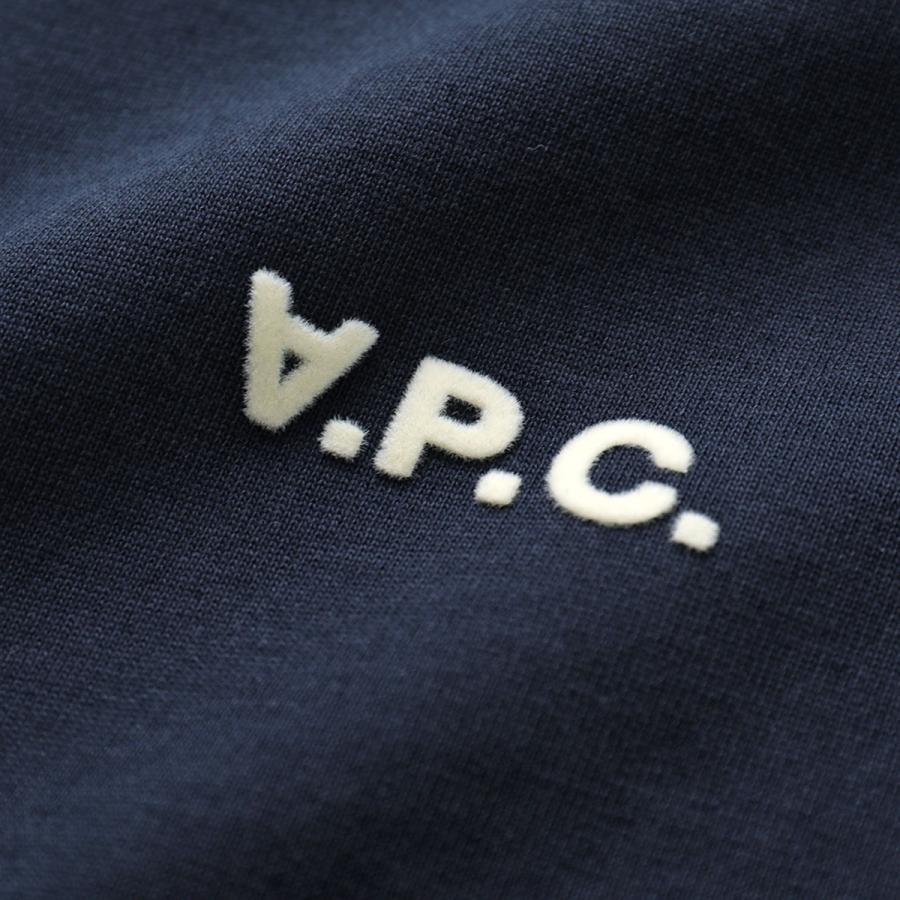 APC A.P.C. アーペーセー 半袖 Tシャツ COHBQ H26391 メンズ カットソー コットン ロゴT ちびロゴT フロッキープリント クルーネックの画像