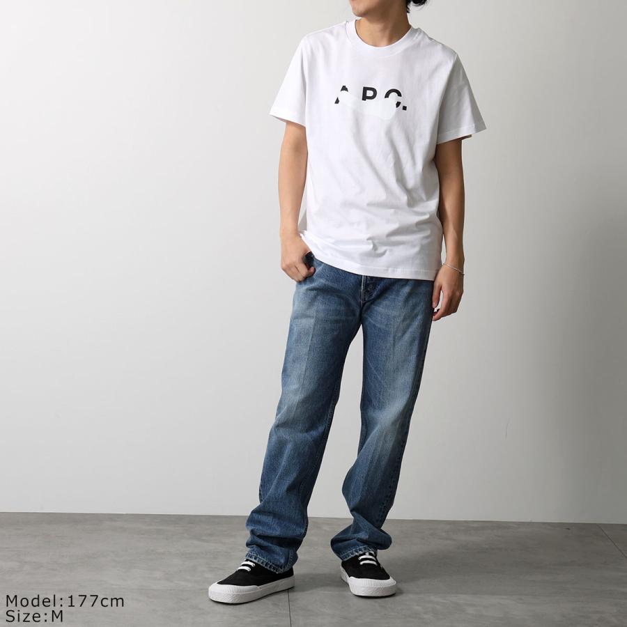 APC A.P.C. アーペーセー 半袖 Tシャツ TACHE BLANCHE COHBM M26458 レディース カットソー コットン クルーネック カットソー ロゴ リブ AABの画像