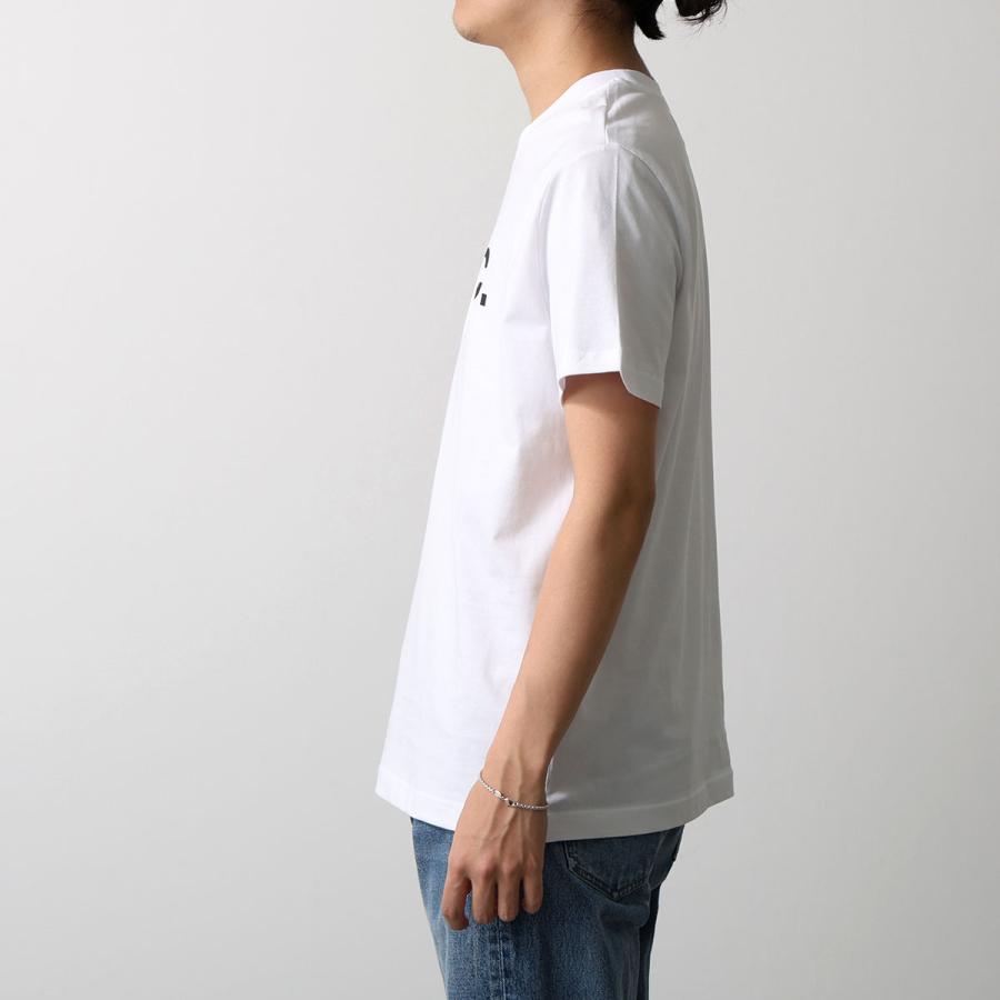 APC A.P.C. アーペーセー 半袖 Tシャツ TACHE BLANCHE COHBM M26458 レディース カットソー コットン クルーネック カットソー ロゴ リブ AABの画像