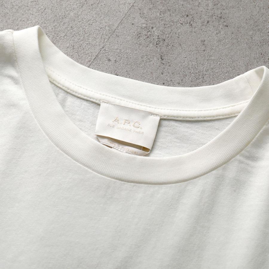 APC A.P.C. アーペーセー 半袖 Tシャツ COHBS M26465 メンズ カットソー コットン ロゴ バックプリント クルーネック ロゴT リブの画像