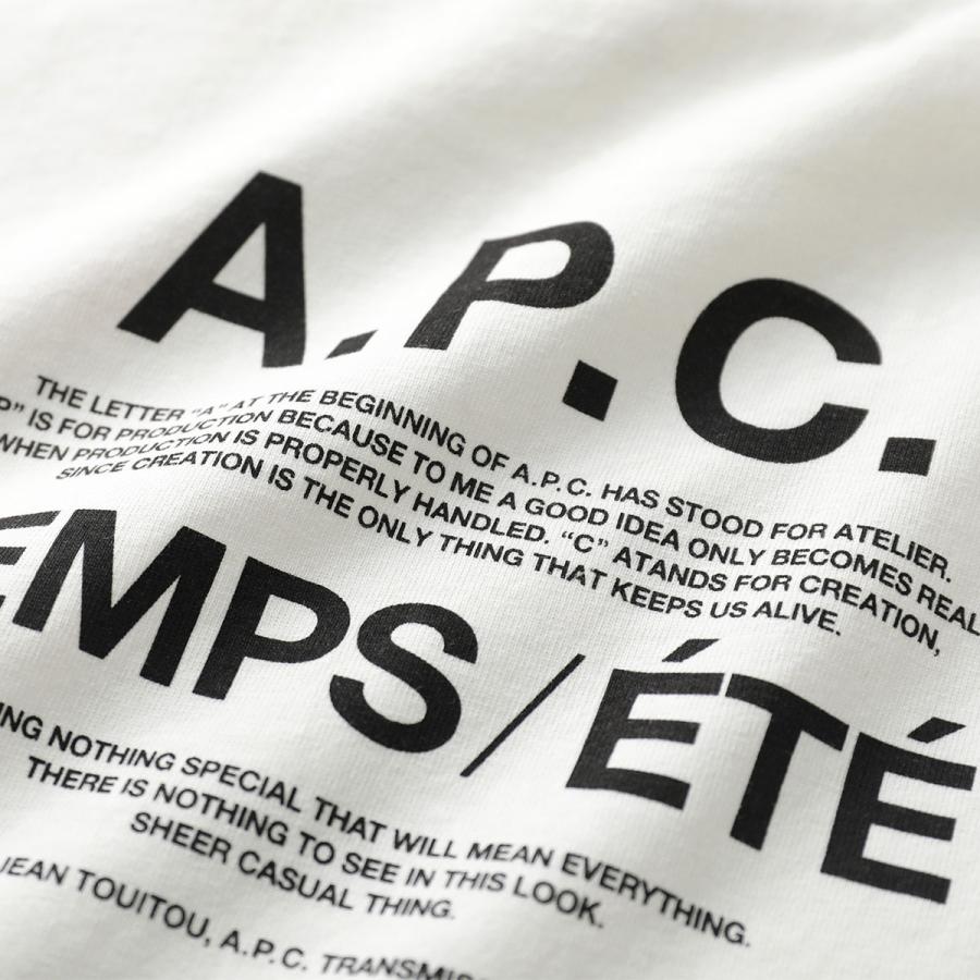 APC A.P.C. アーペーセー 半袖 Tシャツ COHBS M26465 メンズ カットソー コットン ロゴ バックプリント クルーネック ロゴT リブの画像