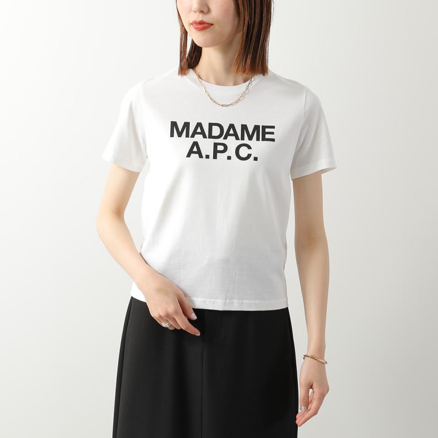 APC A.P.C. アーペーセー Tシャツ crop manche courte madame COHBW F26559 レディース 半袖 カットソー ロゴT コットン クルーネック AABの画像