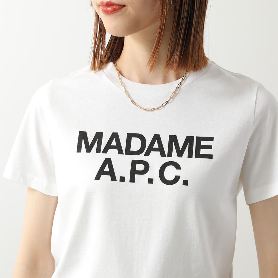 APC A.P.C. アーペーセー Tシャツ crop manche courte madame COHBW F26559 レディース 半袖 カットソー ロゴT コットン クルーネック AABの画像