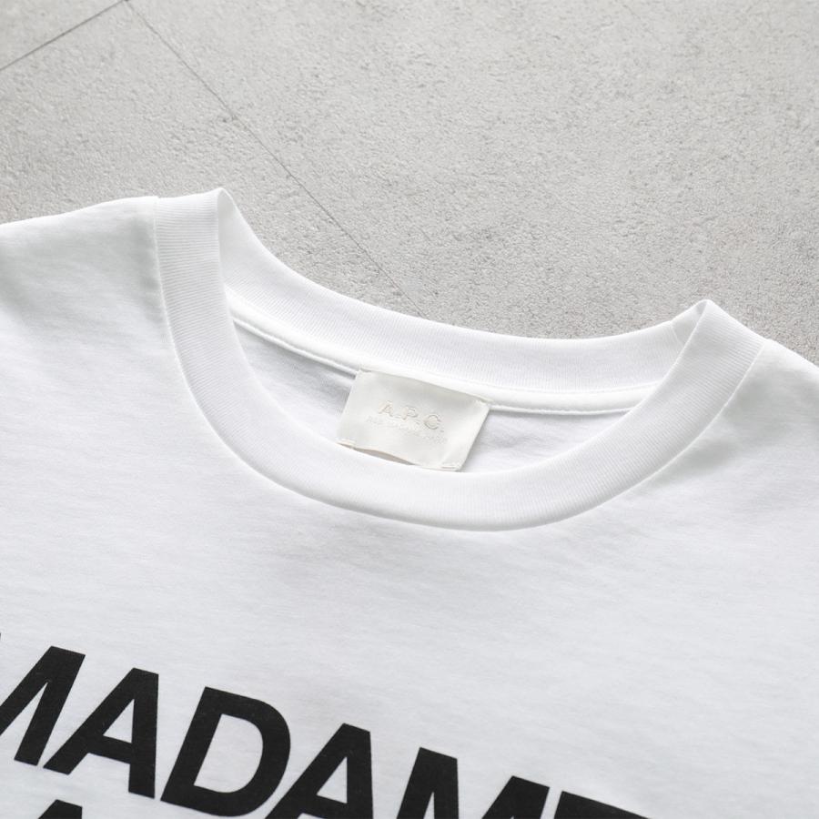APC A.P.C. アーペーセー Tシャツ crop manche courte madame COHBW F26559 レディース 半袖 カットソー ロゴT コットン クルーネック AABの画像
