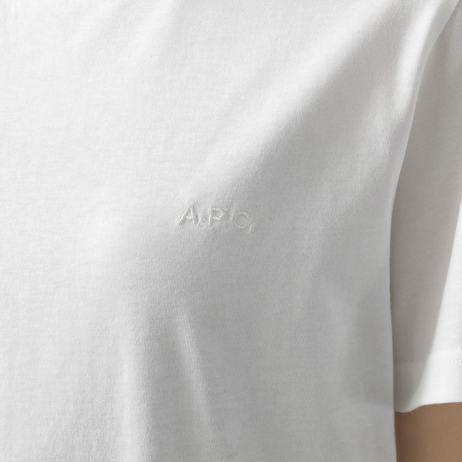 APC A.P.C. アーペーセー Tシャツ standard apc brode COHBW M26392 レディース 半袖 カットソー ロゴ刺繍 コットン クルーネック AABの画像