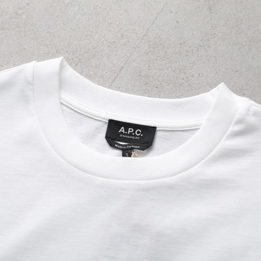 APC A.P.C. アーペーセー Tシャツ standard apc brode COHBW M26392 レディース 半袖 カットソー ロゴ刺繍 コットン クルーネック AABの画像