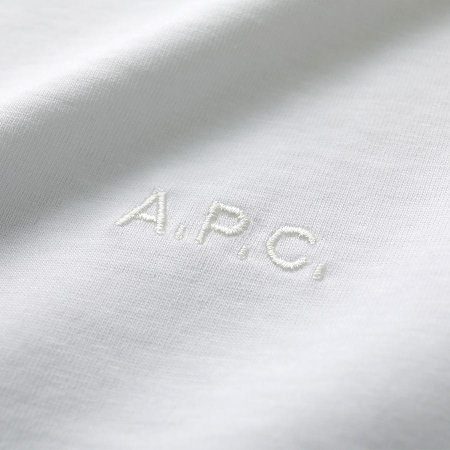 APC A.P.C. アーペーセー Tシャツ standard apc brode COHBW M26392 レディース 半袖 カットソー ロゴ刺繍 コットン クルーネック AABの画像