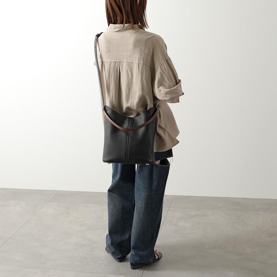 Maison Margiela(メゾンマルジェラ) ショルダーバッグ ドレサージュ ホーボー SB2WD0096 黒×ブラウン 2way Maison Margiela（メゾンマルジェラ） ホーボーバッグ Dress-age