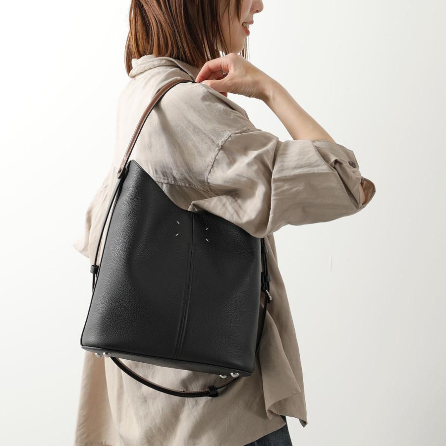 Maison Margiela(メゾンマルジェラ) ショルダーバッグ ドレサージュ ホーボー SB2WD0096 黒×ブラウン 2way Maison Margiela（メゾンマルジェラ） ホーボーバッグ Dress-age