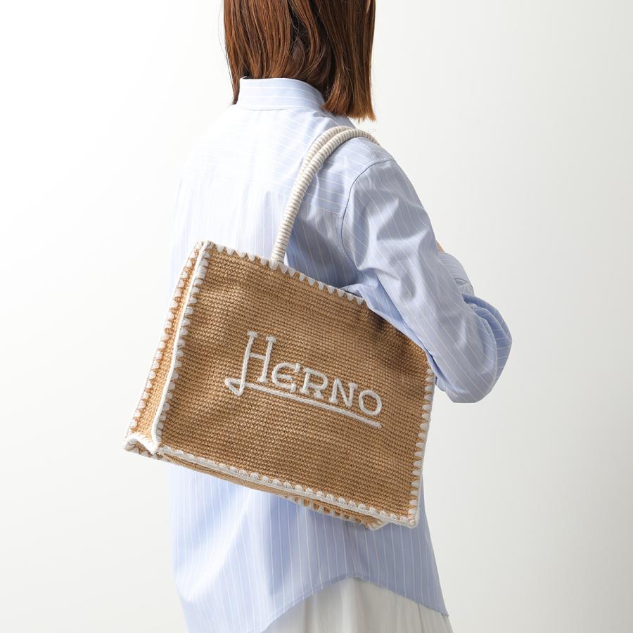 HERNO（ヘルノ） かごバッグ BAG00018D 90001 レディース ロゴ 刺繍