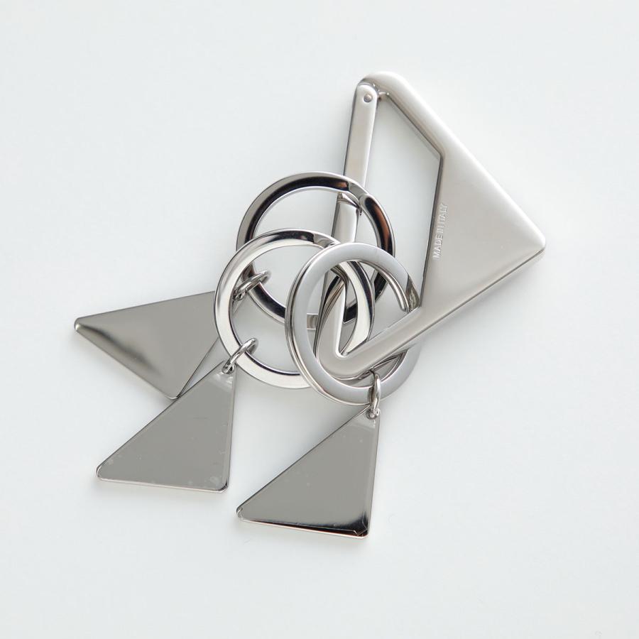 PRADA プラダ キーリング 2PS065 66A メンズ レディース キーチェーン キーホルダー アクセサリー スティール トライアングルロゴ F0002/NEROの画像