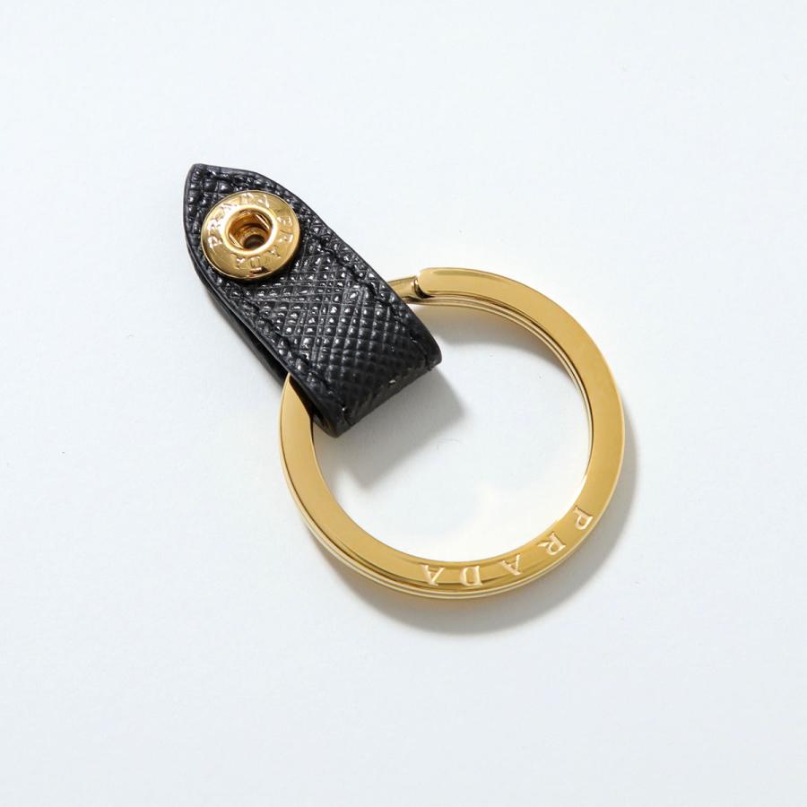 PRADA プラダ キーケース 1PG004 QHH レディース サフィアーノレザー トライアングルロゴ 4連 キーリング付き F0002/NERO 1PG004_QHH_F0632の画像