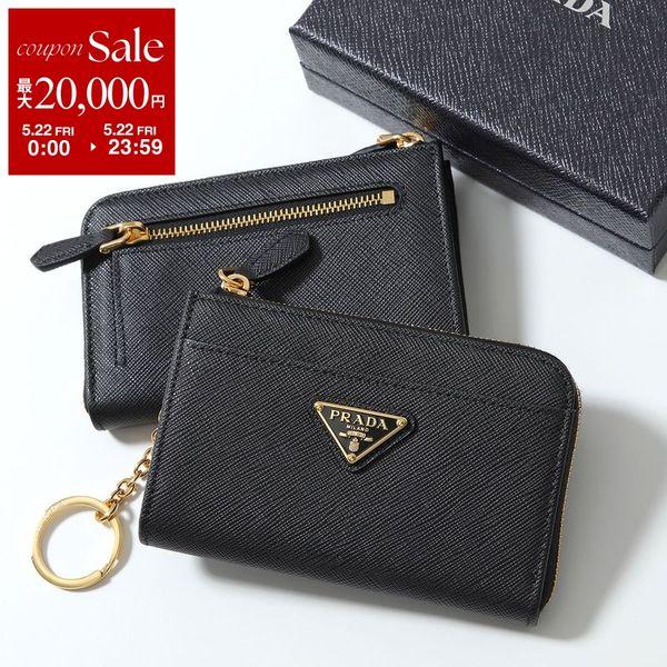 PRADA プラダ コインケース 1PP122 QHH レディース サフィアーノレザー トライアングルロゴ キーケース ミニ財布 F0002/NERO 1PP122_QHH_F0002の画像