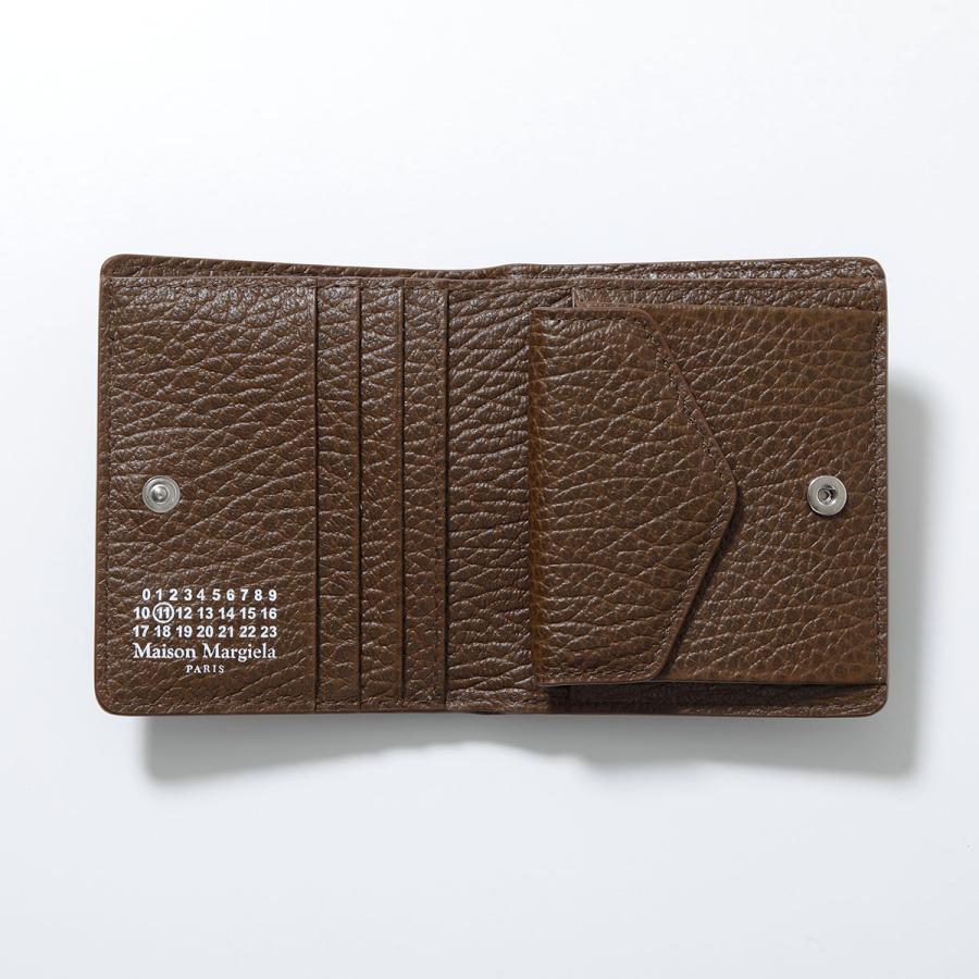 MAISON MARGIELA メゾンマルジェラ 二つ折り財布 S56UI0140 P4455 メンズ レザー ミニ財布 4ステッチ 小銭入れあり T2181 S56UI0140P4455T2181の画像