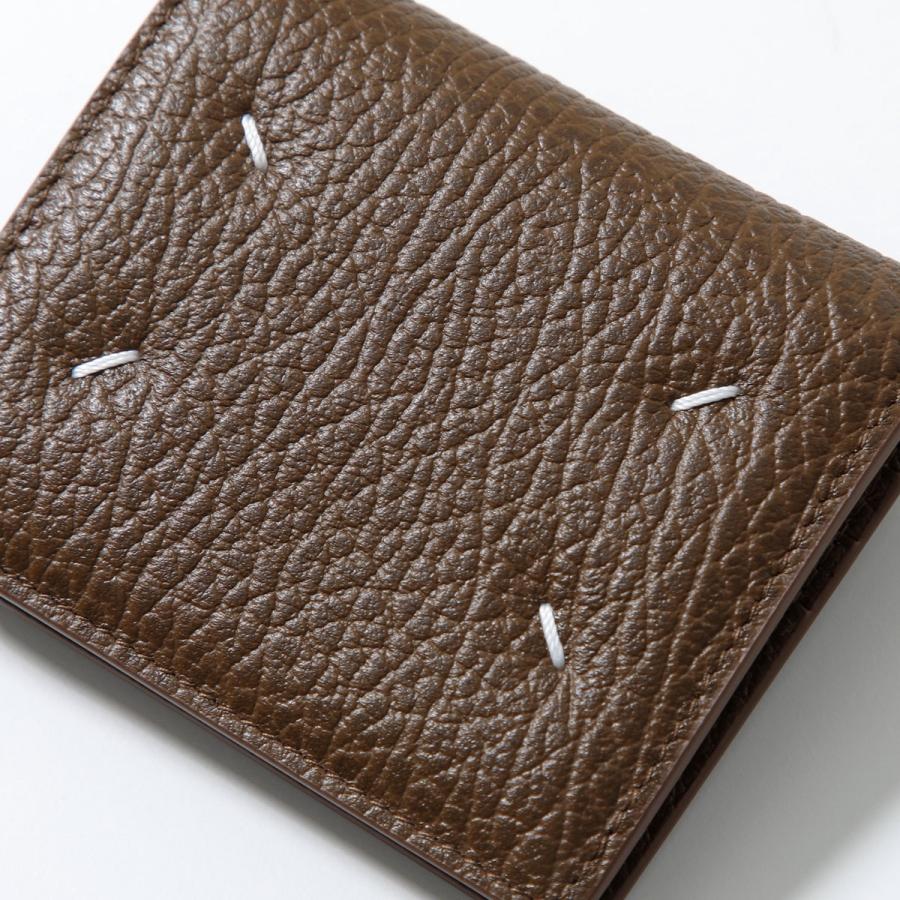 MAISON MARGIELA メゾンマルジェラ 二つ折り財布 S56UI0140 P4455 メンズ レザー ミニ財布 4ステッチ 小銭入れあり T2181 S56UI0140P4455T2181の画像