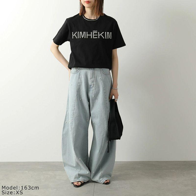 キムへキム　パールTシャツ KIMHEKIM キムヘキム Tシャツ LOGO T-SHIRT WITH PEARL EMBELLISHMENT
