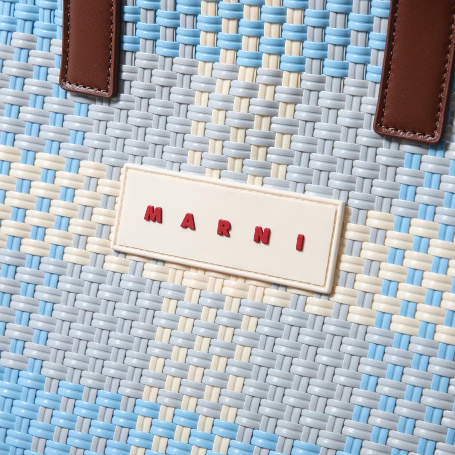MARNI マルニ ハンドバッグ SHMP0175A0 P9111 レディース テープ チェック かごバッグ トートバッグ ロゴ 鞄 ZP204 SHMP0175A0P9111ZP204の画像