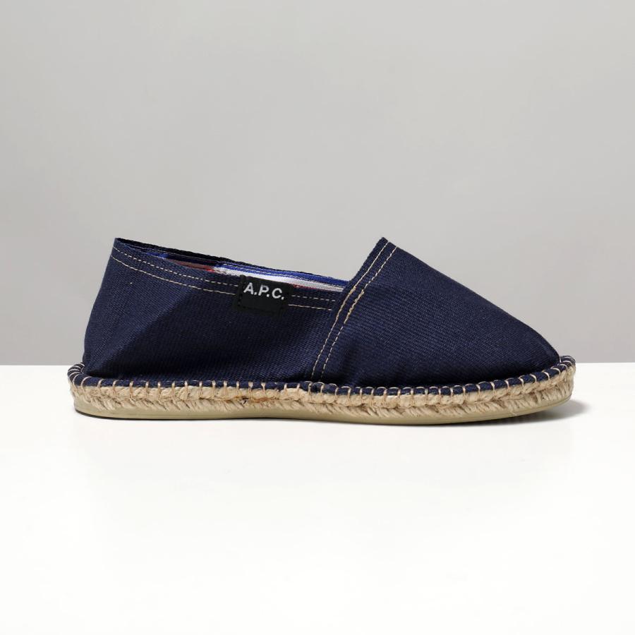 APC A.P.C. アーペーセー  エスパドリーユ COHRT M53003 メンズ コットンキャンバス スリッポン フラット 1cm シューズ 靴 IAK/DARK-NAVYの画像
