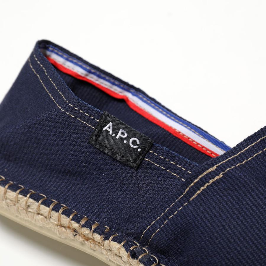 APC A.P.C. アーペーセー  エスパドリーユ COHRT M53003 メンズ コットンキャンバス スリッポン フラット 1cm シューズ 靴 IAK/DARK-NAVYの画像