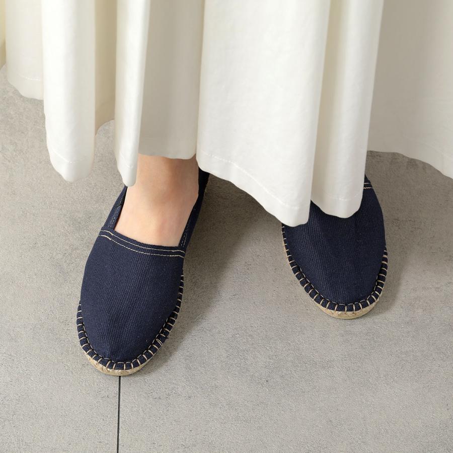 APC A.P.C. アーペーセー  エスパドリーユ COHRT M53003 メンズ コットンキャンバス スリッポン フラット 1cm シューズ 靴 IAK/DARK-NAVYの画像