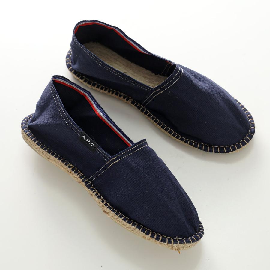 APC A.P.C. アーペーセー  エスパドリーユ COHRT M53003 メンズ コットンキャンバス スリッポン フラット 1cm シューズ 靴 IAK/DARK-NAVYの画像