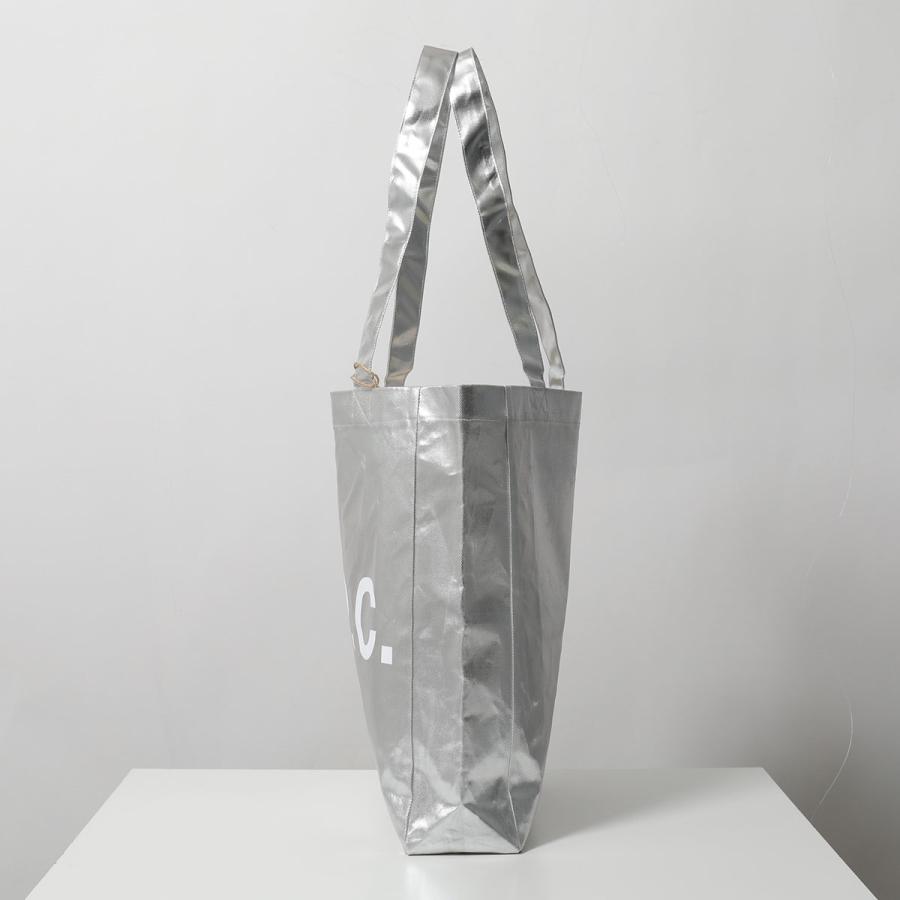 APC A.P.C. アーペーセー トートバッグ TOTE LOU ルー COHTM M61442 レディース メタリック シルバー ロゴ 鞄 RAB/ARGENTの画像