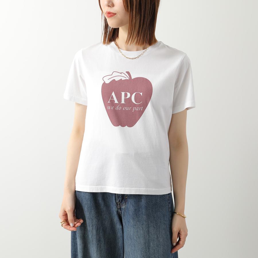APC A.P.C. アーペーセー Tシャツ Pomme ポム COHBM F26578 レディース 半袖 カットソー コットン クルーネック ロゴ AABの画像