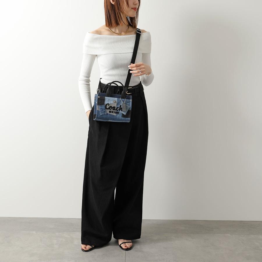 COACH コーチ ショルダーバッグ カーゴトート 20 パッチワーク CAO32 レディース デニム ハンドバッグ ロゴ刺繍 鞄 LHDEI/DENIM-MULTIの画像