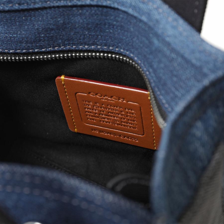 COACH コーチ ショルダーバッグ カーゴトート 20 パッチワーク CAO32 レディース デニム ハンドバッグ ロゴ刺繍 鞄 LHDEI/DENIM-MULTIの画像