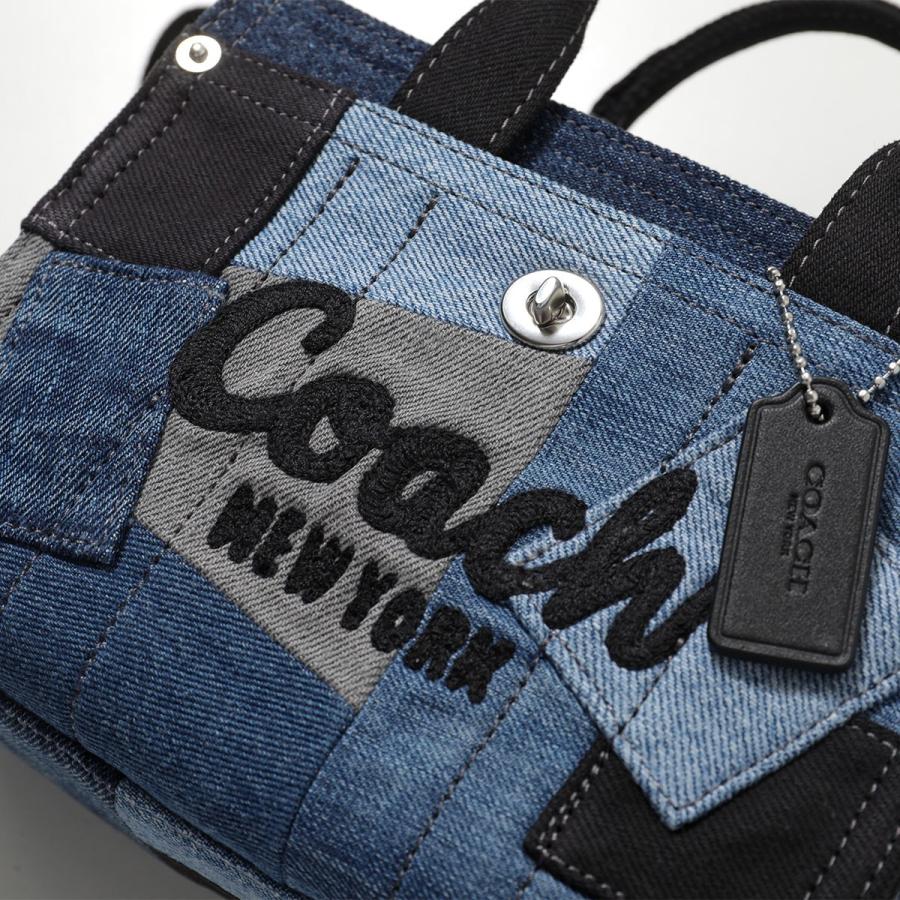 COACH コーチ ショルダーバッグ カーゴトート 20 パッチワーク CAO32 レディース デニム ハンドバッグ ロゴ刺繍 鞄 LHDEI/DENIM-MULTIの画像