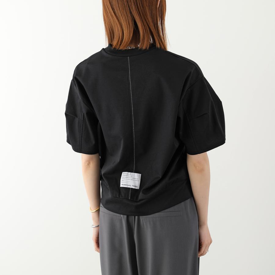 【タグ付新品未使用】MARECHAL TERRE 半袖　ラッフル　Tシャツ 黒 MARECHAL TERRE（マルシャルテル） Tシャツ ZMT263CT204 レディース