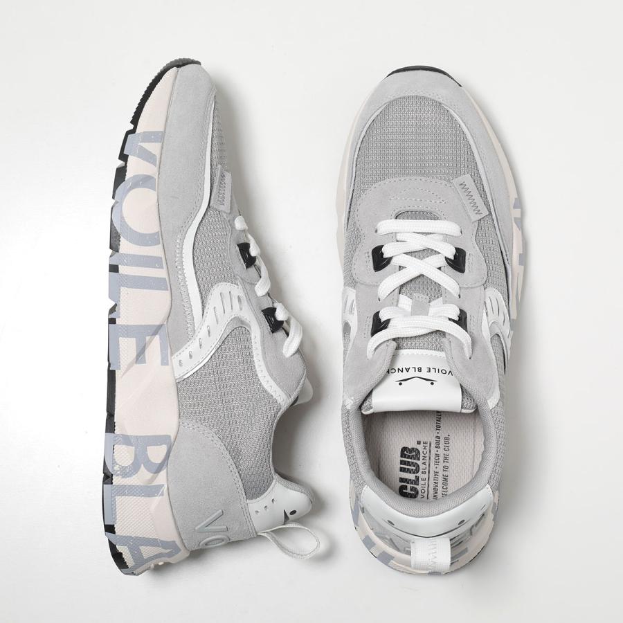 【美品】ボイルブランシェ クラブ01 26cm 白xグレーxネオングリーン VOILE BLANCHE（ボイルブランシェ） スニーカー CLUB01 MESH. クラブ01
