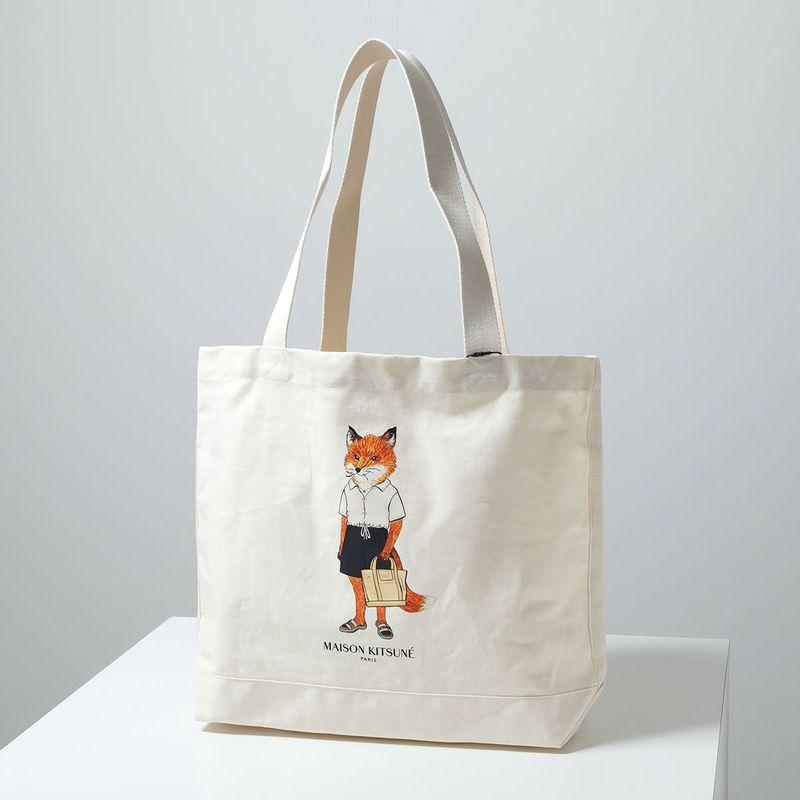 新品Maison Kitsuné フェイス刺繍トートバッグ MAISON KITSUNE（メゾン キツネ） トートバッグ DRESSED FOX ドレスド
