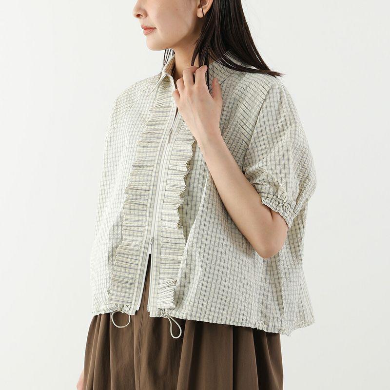 Marilyn Moon（マリリンムーン） ブルゾン seersucker check pleats