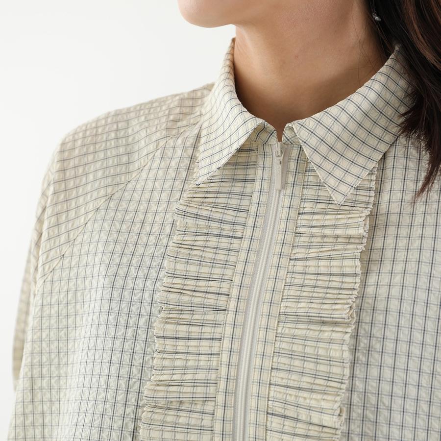 Marilyn Moon（マリリンムーン） ブルゾン seersucker check pleats