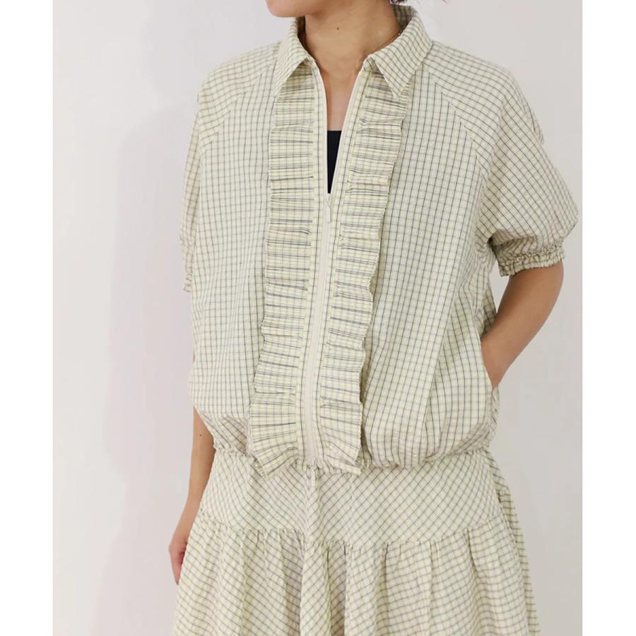 Marilyn Moon（マリリンムーン） ブルゾン seersucker check pleats