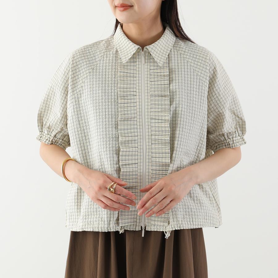 Marilyn Moon（マリリンムーン） ブルゾン seersucker check pleats