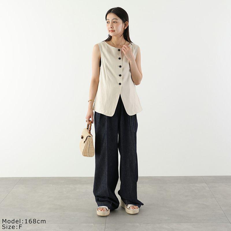 CHIGNON（シニヨン） ベスト 4262-302KK レディース リネンブレンド