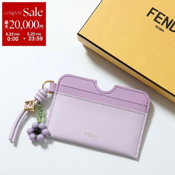 FENDI フェンディ カードケース 8M0562 AWR8 レディース FFダイヤモンド レザー Fロゴ バイカラー ミニ財布 F1W72/ANEMONE+PURPLE 8M0562AWR8F1W72の画像