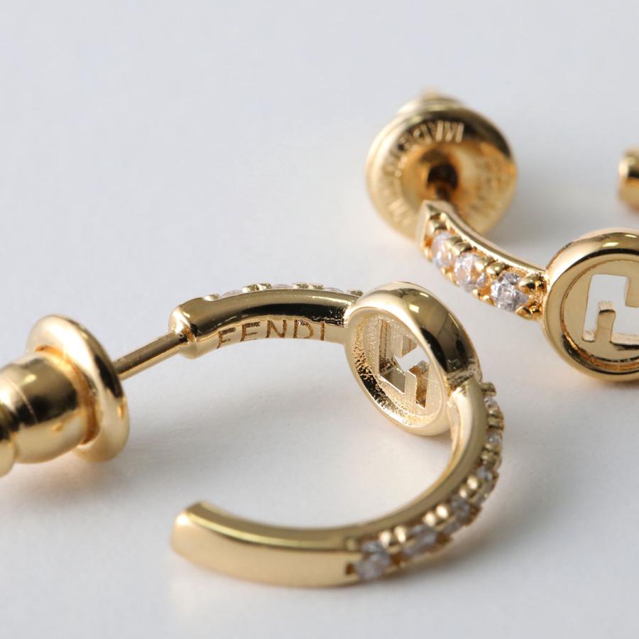 FENDI フェンディ フープピアス EVER ROUND エバーラウンド 8AL326 ATEP レディース クリスタル アクセサリー F089U/SOFT-GOLD+CRYSTAL 8AL326ATEPF089Uの画像