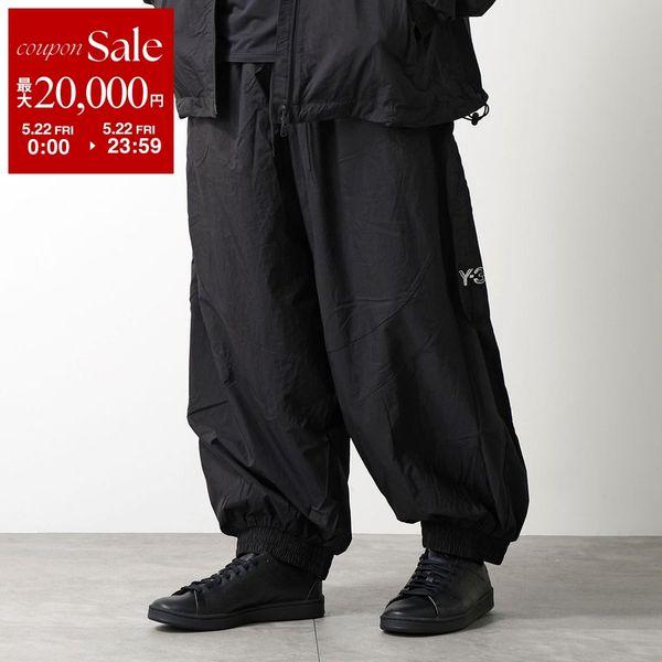 Y-3 ワイスリー ナイロンパンツ RAW EDGE 3 STRIPES NYLON SHELL PANTS KE6632 メンズ ルーズフィット 撥水 はっ水 軽量 セットアップ可能 BLACKの画像