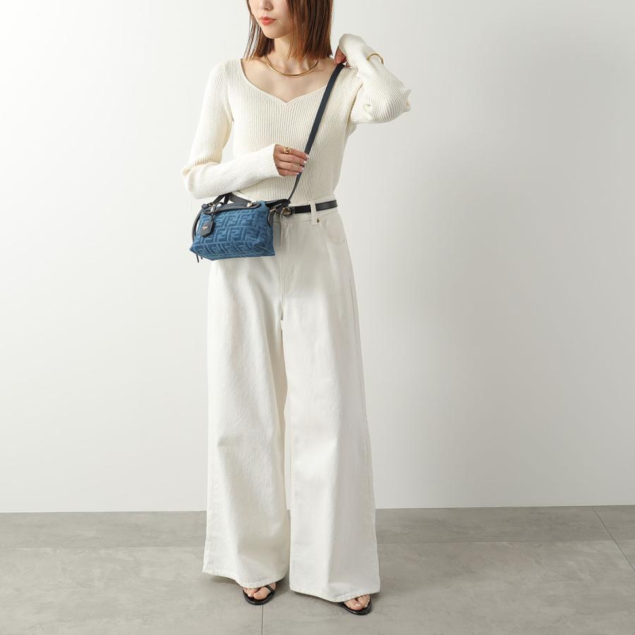 FENDI フェンディ ショルダーバッグ MINI BY THE WAY DENIM FLOCK FF バイ ザ ウェイ 8BS098 AVR6 レディース ミニ 鞄 F1UJW 8BS098AVR6F1UJW